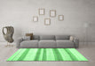 Machine Washable Solid Emerald Green Modern Area Rugs in a Living Room,, wshcon1611emgrn