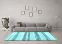 Machine Washable Solid Light Blue Modern Rug, wshcon1611lblu