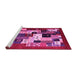 Sideview of Machine Washable Abstract Pink Contemporary Rug, wshcon1612pnk