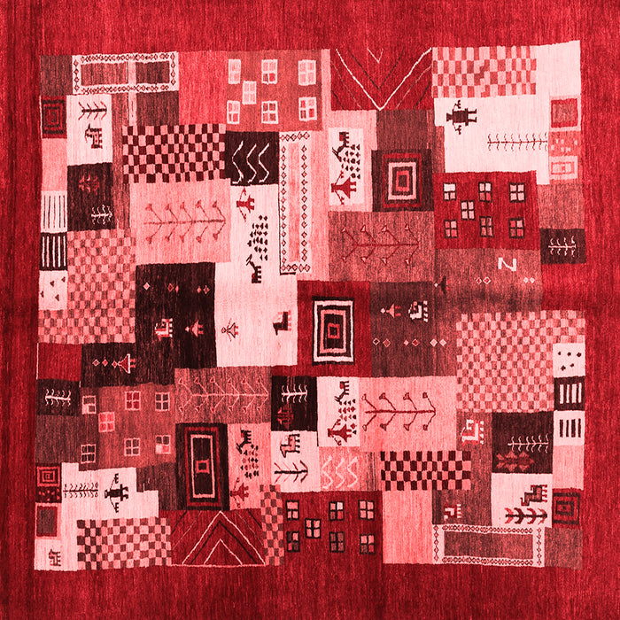 Machine Washable Abstract Red Contemporary Rug, wshcon1612red
