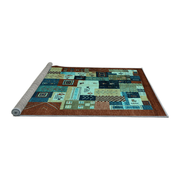 Sideview of Machine Washable Abstract Light Blue Contemporary Rug, wshcon1612lblu