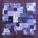 Square Abstract Blue Contemporary Rug, con1612blu