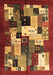 Machine Washable Abstract Brown Contemporary Rug, wshcon1612brn