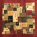 Square Machine Washable Abstract Brown Contemporary Rug, wshcon1612brn