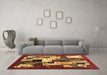 Machine Washable Abstract Brown Contemporary Rug in a Living Room,, wshcon1612brn