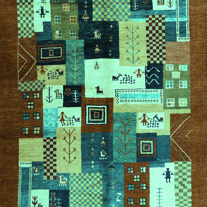 Abstract Turquoise Contemporary Rug, con1612turq