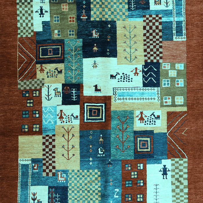 Abstract Light Blue Contemporary Rug, con1612lblu