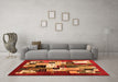 Machine Washable Abstract Orange Contemporary Area Rugs in a Living Room, wshcon1612org