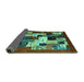 Sideview of Abstract Turquoise Contemporary Rug, con1612turq