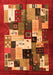 Serging Thickness of Machine Washable Abstract Orange Contemporary Area Rugs, wshcon1612org