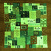 Serging Thickness of Abstract Green Contemporary Rug, con1612grn