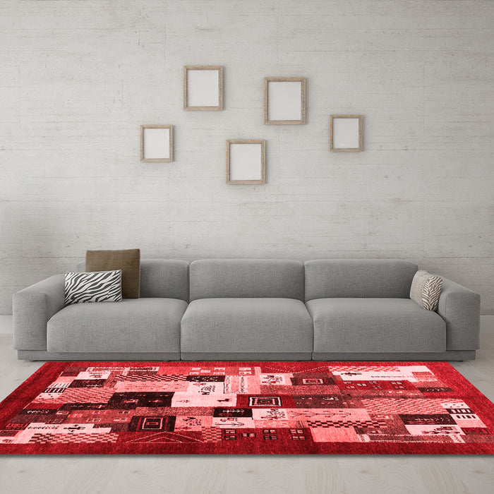Contemporary Red Washable Rugs
