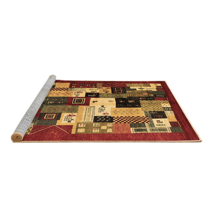 Sideview of Machine Washable Abstract Brown Contemporary Rug, wshcon1612brn