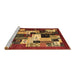 Sideview of Machine Washable Abstract Brown Contemporary Rug, wshcon1612brn