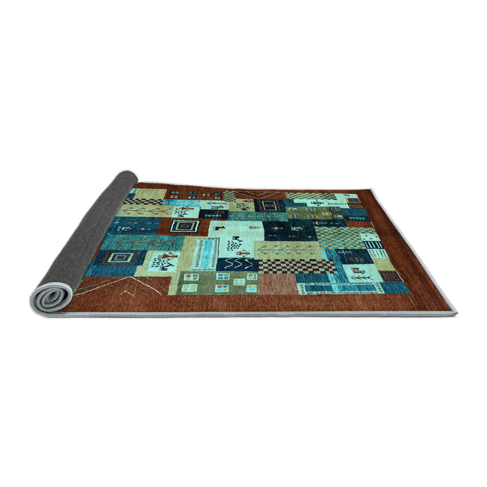 Sideview of Abstract Light Blue Contemporary Rug, con1612lblu