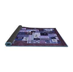 Sideview of Abstract Blue Contemporary Rug, con1612blu