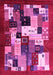 Machine Washable Abstract Pink Contemporary Rug, wshcon1612pnk