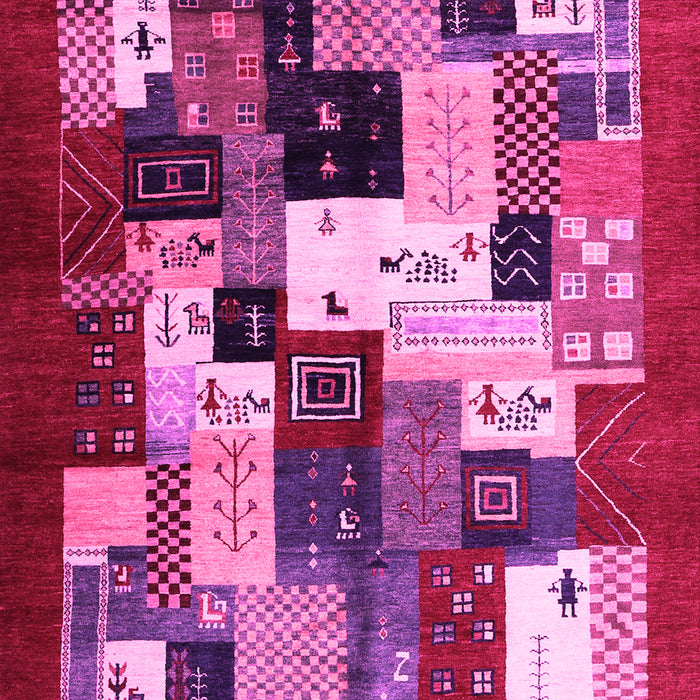 Machine Washable Abstract Pink Contemporary Rug, wshcon1612pnk