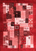 Abstract Red Contemporary Area Rugs