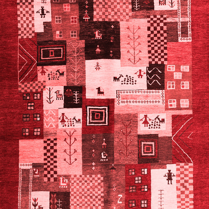 Abstract Red Contemporary Area Rugs