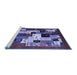 Sideview of Machine Washable Abstract Blue Contemporary Rug, wshcon1612blu