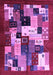 Machine Washable Abstract Purple Contemporary Area Rugs, wshcon1612pur