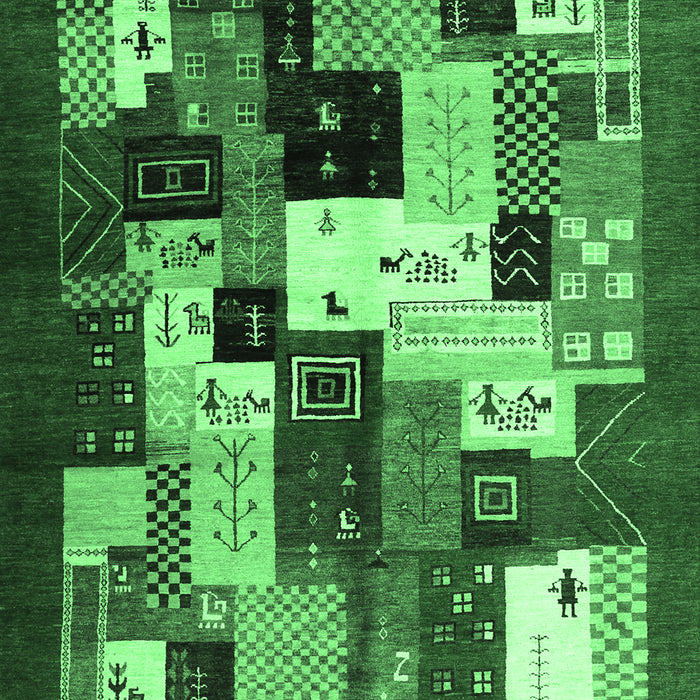 Abstract Emerald Green Contemporary Rug, con1612emgrn