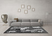 Machine Washable Abstract Gray Contemporary Rug in a Living Room,, wshcon1612gry