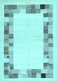 Solid Light Blue Modern Rug, con1613lblu