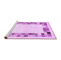 Sideview of Machine Washable Solid Purple Modern Area Rugs, wshcon1613pur