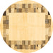 Round Solid Brown Modern Rug, con1613brn