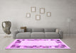 Machine Washable Solid Purple Modern Area Rugs in a Living Room, wshcon1613pur