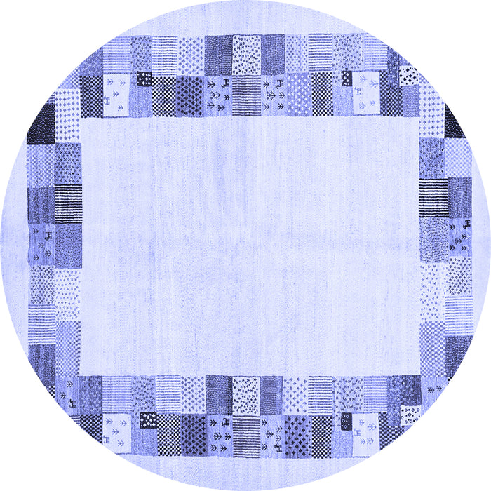 Round Solid Blue Modern Rug, con1613blu
