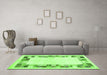 Machine Washable Solid Green Modern Area Rugs in a Living Room,, wshcon1613grn