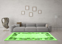 Machine Washable Solid Green Modern Rug, wshcon1613grn