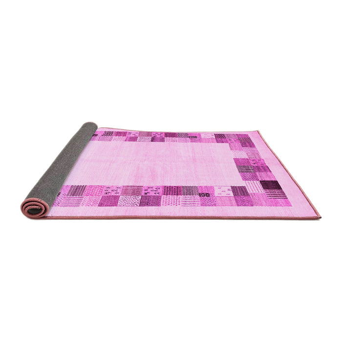 Sideview of Solid Pink Modern Rug, con1613pnk