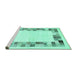 Sideview of Machine Washable Solid Turquoise Modern Area Rugs, wshcon1613turq
