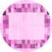 Round Solid Pink Modern Rug, con1613pnk