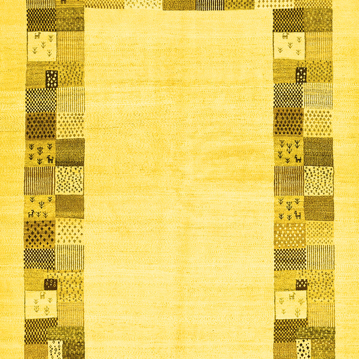 Machine Washable Solid Yellow Modern Rug, wshcon1613yw