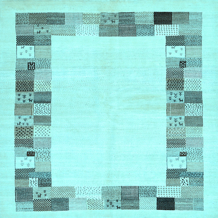 Square Solid Light Blue Modern Rug, con1613lblu