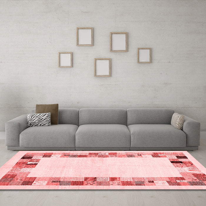 Modern Red Washable Rugs
