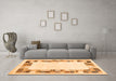 Machine Washable Solid Orange Modern Area Rugs in a Living Room, wshcon1613org