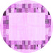 Round Solid Purple Modern Rug, con1613pur