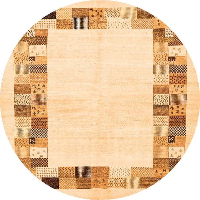 Square Solid Orange Modern Rug, con1613org