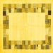 Square Machine Washable Solid Yellow Modern Rug, wshcon1613yw
