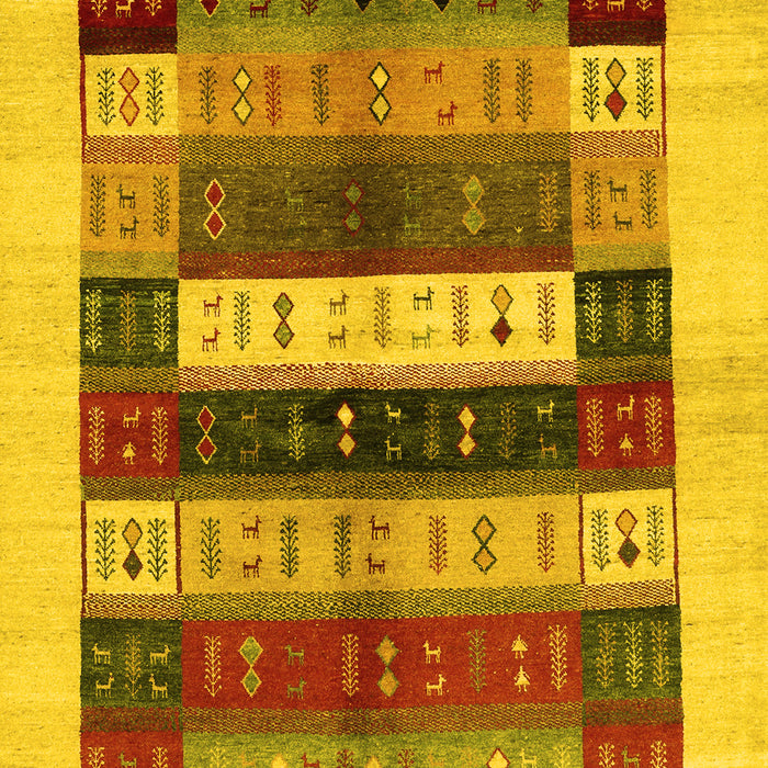 Abstract Yellow Contemporary Rug, con1614yw