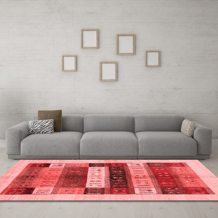 Contemporary Red Washable Rugs