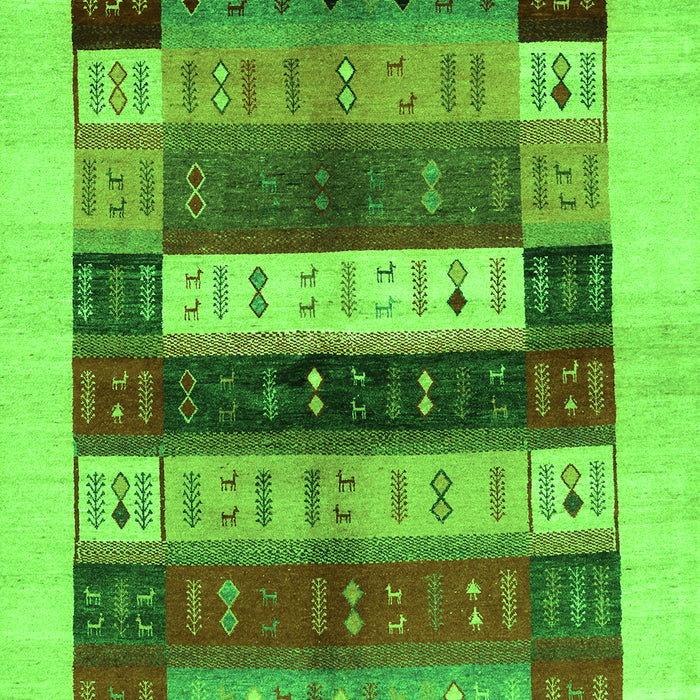 Abstract Green Contemporary Rug, con1614grn