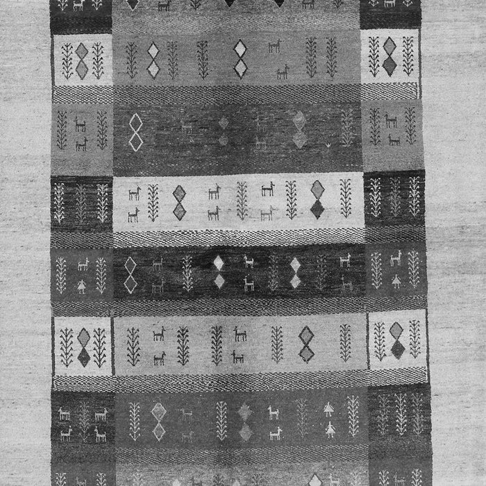 Serging Thickness of Machine Washable Abstract Gray Contemporary Rug, wshcon1614gry