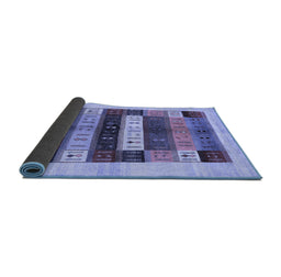 Sideview of Abstract Blue Contemporary Rug, con1614blu